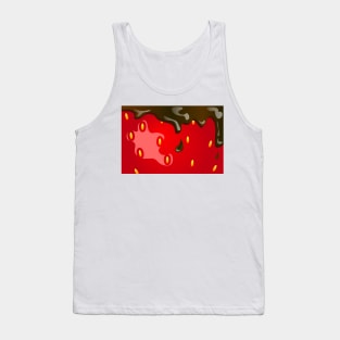 Valentine day chocolate covered strawberry close up pattern Tank Top